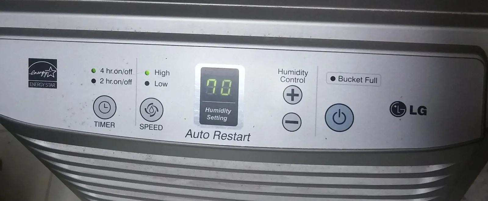 A portable dehumidifier with humidity controls. Shown on the Pipe leak page for Lakeland, FL.